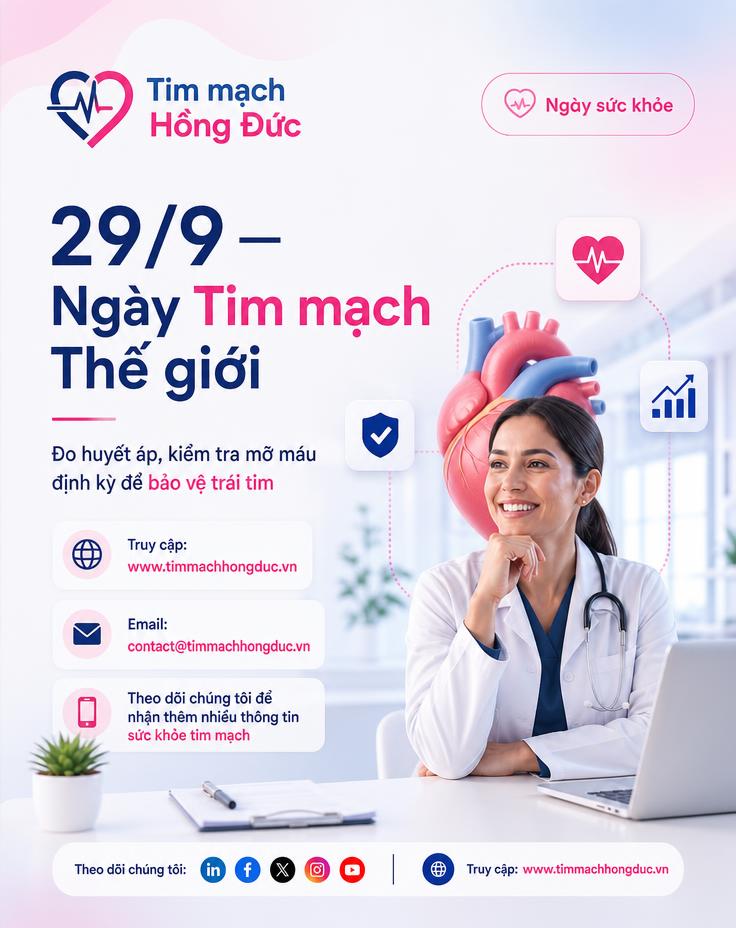 29/9 — Ngày Tim mạch Thế giới — Tim mạch Hồng Đức